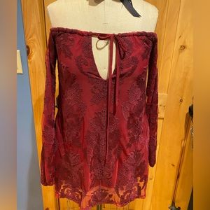 For Love and Lemons off shoulder lace dress
